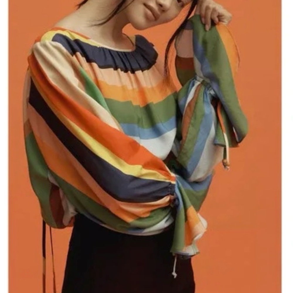 Hope for Flowers Colorful Striped Women's Top‎ Size Medium - Picture 3 of 15